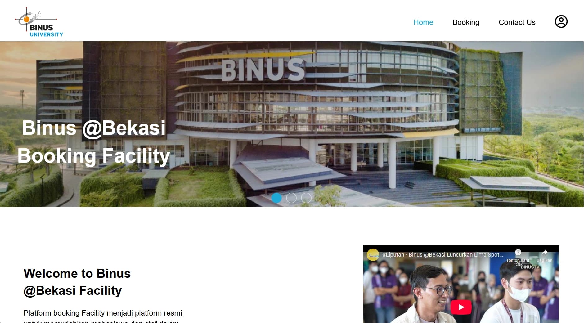 BINUS @Bekasi Booking Facility Web