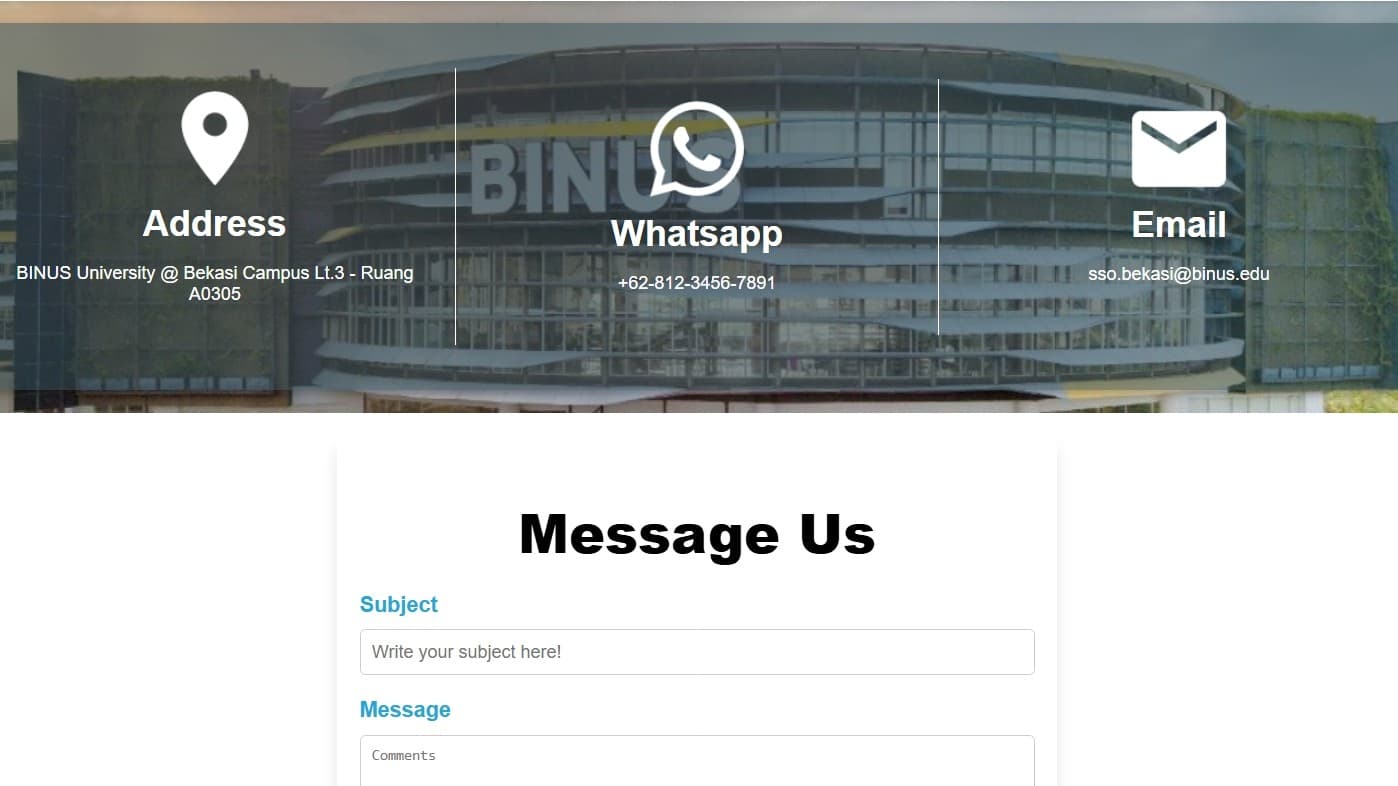 BINUS @Bekasi Booking Facility Web screenshot 5